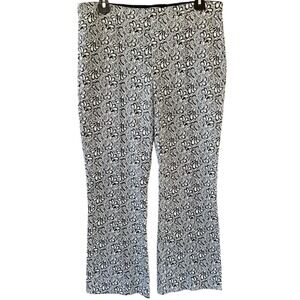 Anthropologie MAEVE The Margot Kick-Flare Cropped Pants Size M Blue-Gray Floral